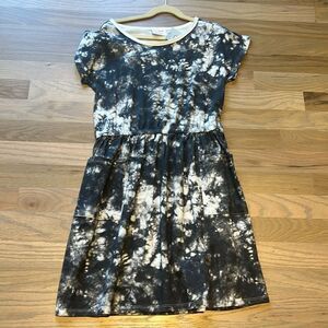 Cat & Jack Black and White Tie Dye Dress w/ Pockets NWT